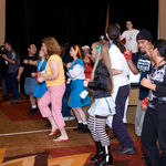 People doing the Lucky Star dance